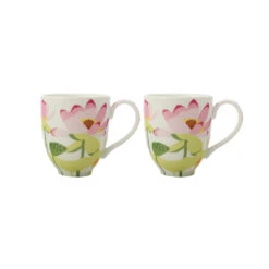 Maxwell & Williams Lotus Mug - White - 350 Ml - Pack Of 2