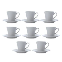 Maxwell & Williams Cirque Demi Tasse Cup & Saucer - White - 8 Pack