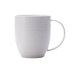 Maxwell & Williams Diamonds Coupe Mug - White - 8 Pack