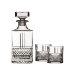 Maxwell & Williams Verona 3-Piece Whiskey Decanter & Old Fashioned Glass Set