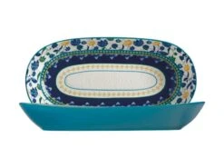 Maxwell & Williams Rhapsody Oblong Bowl 43x22cm Blue -Maxwell & Williams Shop maxwell williams bowl maxwell williams rhapsody oblong bowl 43x22cm blue 28457488056409