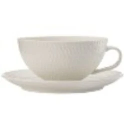 Maxwell & Williams White Basics Diamonds Tea Cup & Saucer Low 250ML