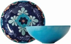 Maxwell & Williams Majolica Salad Bowl With Floral Blue, 31cm -Maxwell & Williams Shop maxwell williams dinner plate maxwell williams majolica salad bowl with floral blue 31cm 28371677085785