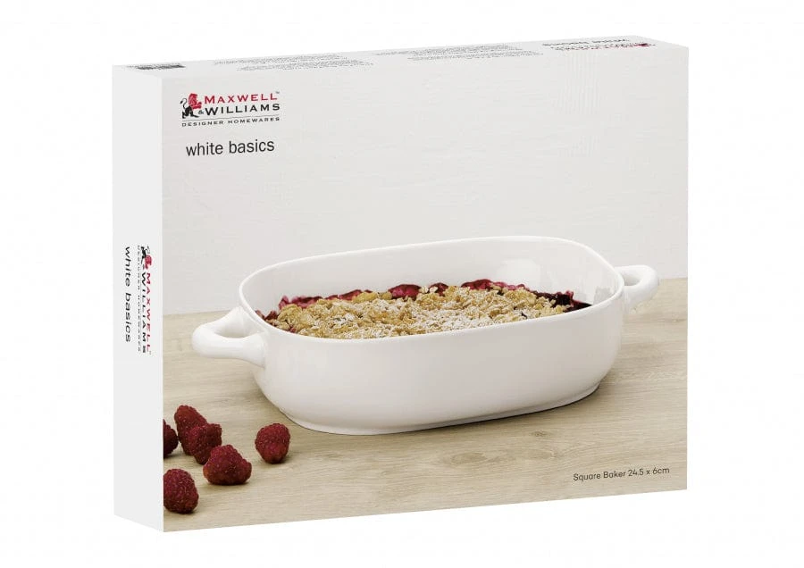 Maxwell & Williams White Basics Square Baker 24.5x6cm AW0252 4 Maxwell & Williams White Basics Square Baker 24.5x6cm AW0252 - Image 2