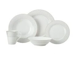 MAXWELL & WILLIAMS "JEWEL RIM" DINNER SET 20PC GREY