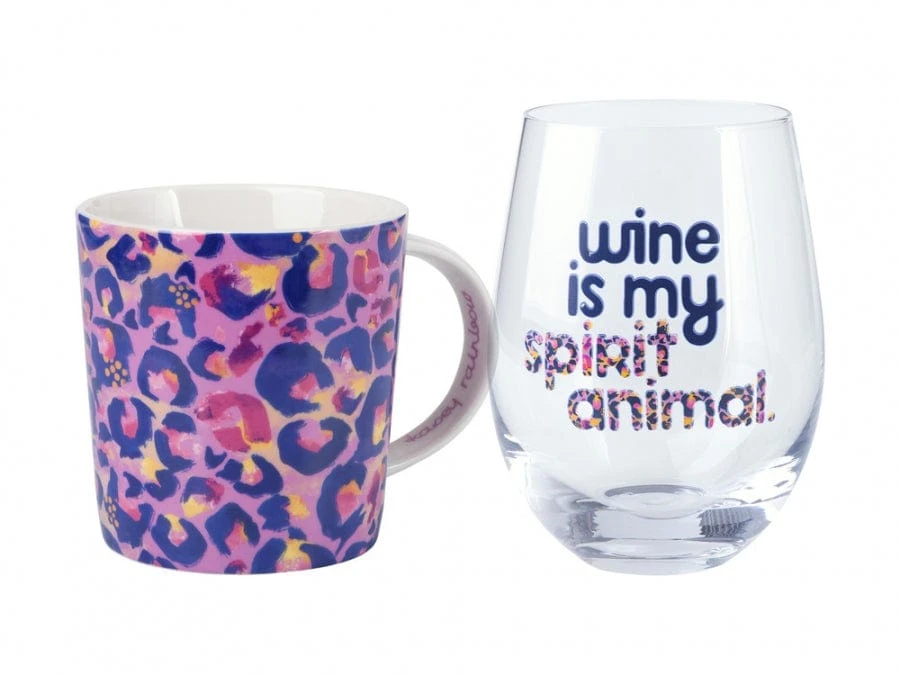 Maxwell & Williams Wild At Heart Mug & Glass Set Leopard Lilac 500ml DX1228 4 Maxwell & Williams Wild At Heart Mug & Glass Set Leopard Lilac 500ml DX1228 - Image 2