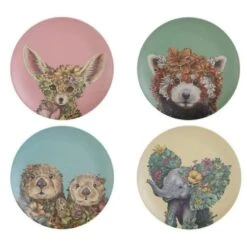 Maxwell & Williams Marini Ferlazzo Wild Planet Bamboo Plate 20cm Set Of 4 Assorted
