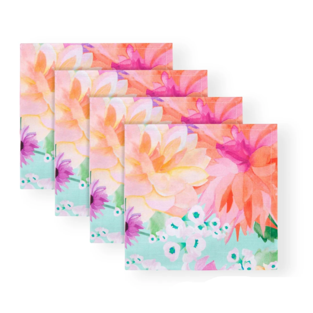 Maxwell & Williams Teas & C'S Dahlia Daze Cotton Napkin Set Of 4 GX0589 3 Maxwell & Williams Teas & C'S Dahlia Daze Cotton Napkin Set Of 4 GX0589